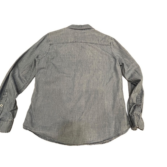 ALEXANDER Jordan Denim Button Down Embroidered Roses Blouse, Size Large - Picture 9 of 11